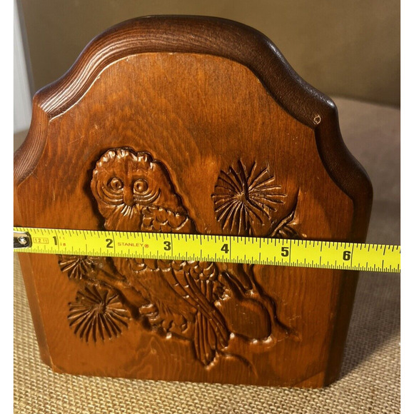 Book End Vintage Carved Owl on a Limb Stained Wood-Single Book End - Picture 8 of 8
